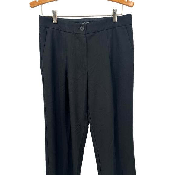 ALL SAINTS Relaxed Fit Wide Leg Pants Black High rise Women's Size 6 - Picture 4 of 9